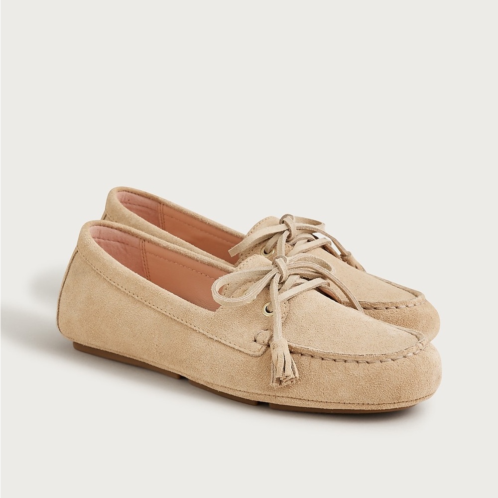 J. Crew Light Khaki Suede Driving Loafers Size‎ 5